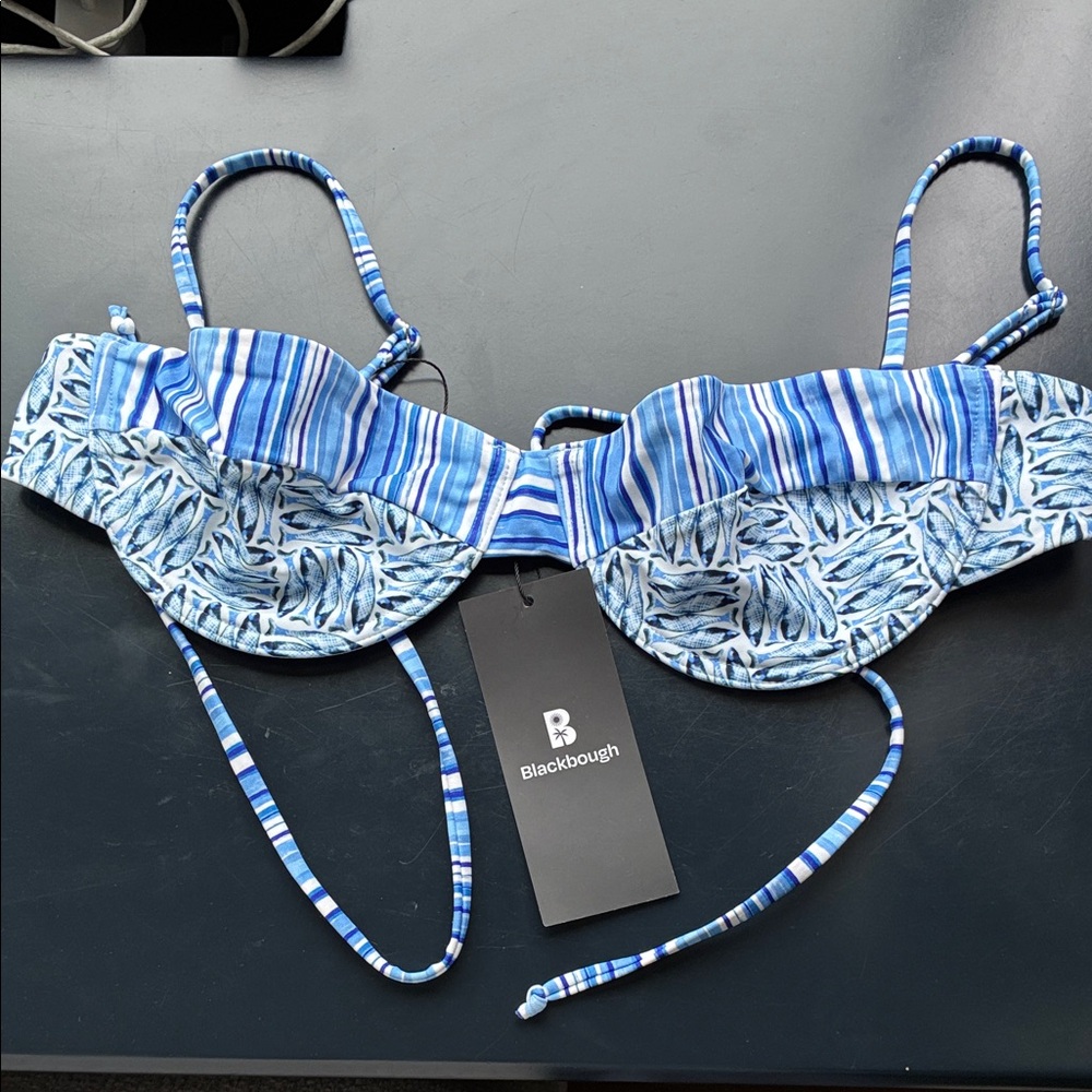 Blackbough NWT Medium Amber Underwire Bikini Top Pesce Blue